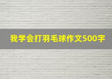 我学会打羽毛球作文500字