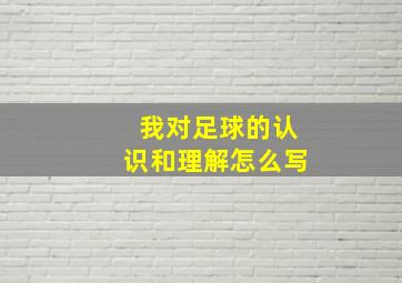 我对足球的认识和理解怎么写