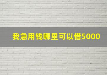 我急用钱哪里可以借5000