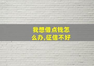 我想借点钱怎么办,征信不好