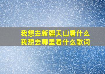 我想去新疆天山看什么我想去哪里看什么歌词