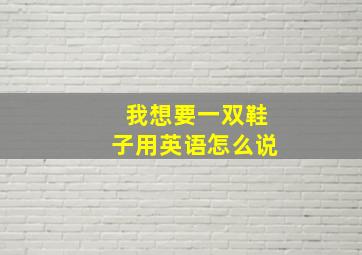 我想要一双鞋子用英语怎么说