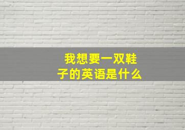 我想要一双鞋子的英语是什么