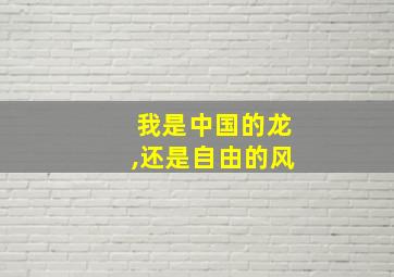 我是中国的龙,还是自由的风