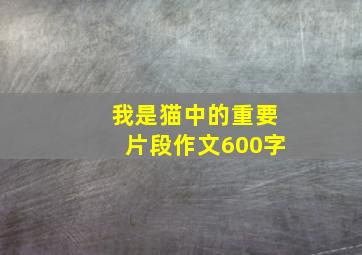 我是猫中的重要片段作文600字