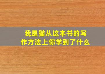 我是猫从这本书的写作方法上你学到了什么