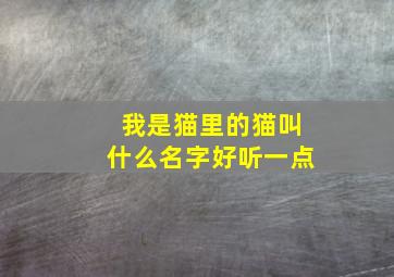 我是猫里的猫叫什么名字好听一点