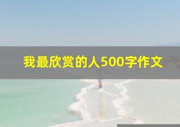 我最欣赏的人500字作文