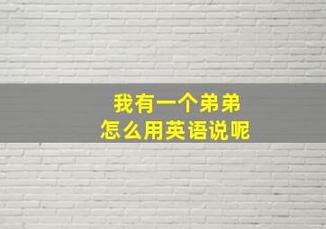 我有一个弟弟怎么用英语说呢