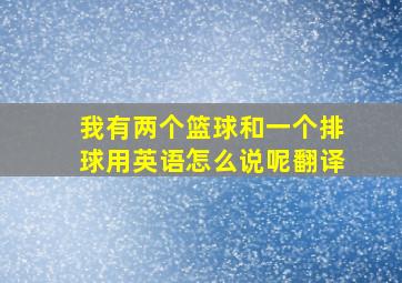 我有两个篮球和一个排球用英语怎么说呢翻译