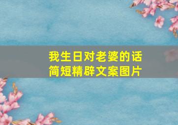 我生日对老婆的话简短精辟文案图片