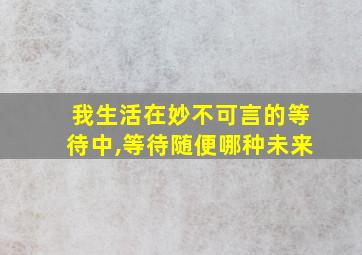 我生活在妙不可言的等待中,等待随便哪种未来