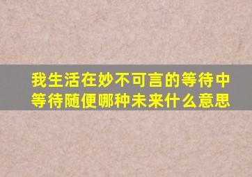 我生活在妙不可言的等待中等待随便哪种未来什么意思