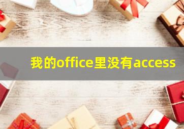 我的office里没有access