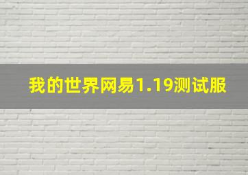 我的世界网易1.19测试服