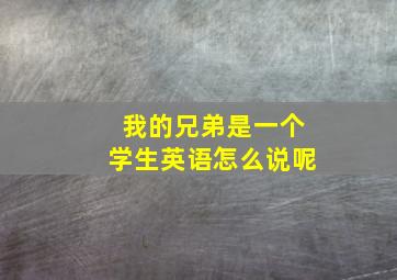 我的兄弟是一个学生英语怎么说呢