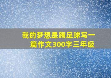 我的梦想是踢足球写一篇作文300字三年级