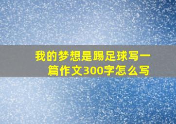 我的梦想是踢足球写一篇作文300字怎么写