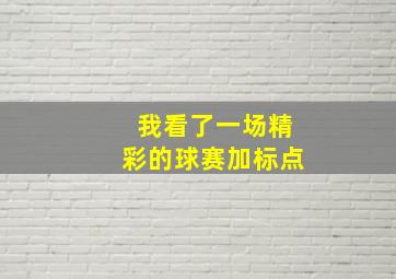 我看了一场精彩的球赛加标点