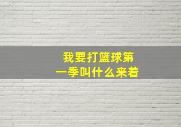 我要打篮球第一季叫什么来着