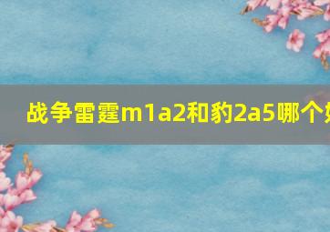 战争雷霆m1a2和豹2a5哪个好