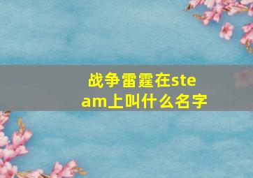 战争雷霆在steam上叫什么名字