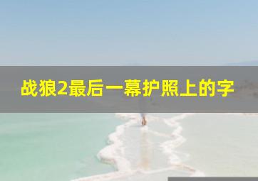 战狼2最后一幕护照上的字