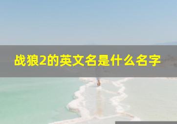 战狼2的英文名是什么名字