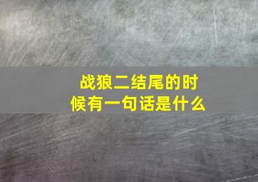 战狼二结尾的时候有一句话是什么