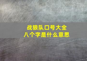 战狼队口号大全八个字是什么意思