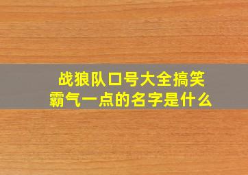 战狼队口号大全搞笑霸气一点的名字是什么