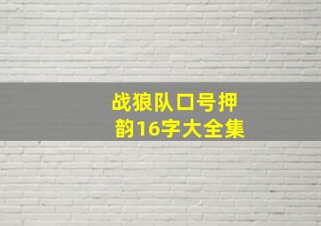 战狼队口号押韵16字大全集