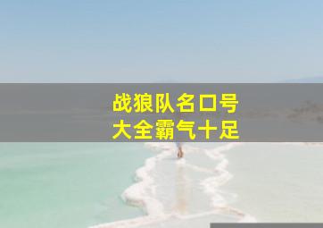 战狼队名口号大全霸气十足