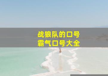 战狼队的口号霸气口号大全