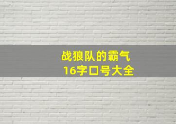 战狼队的霸气16字口号大全