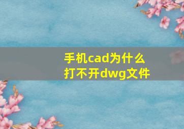 手机cad为什么打不开dwg文件