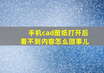 手机cad图纸打开后看不到内容怎么回事儿