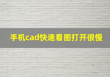 手机cad快速看图打开很慢