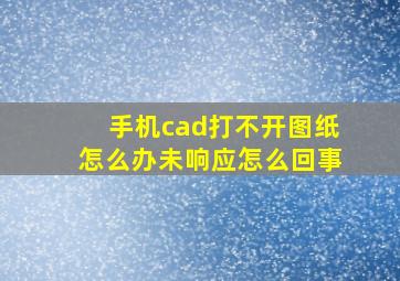 手机cad打不开图纸怎么办未响应怎么回事