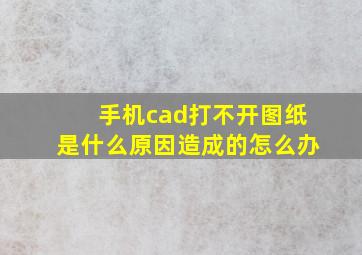 手机cad打不开图纸是什么原因造成的怎么办