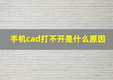 手机cad打不开是什么原因