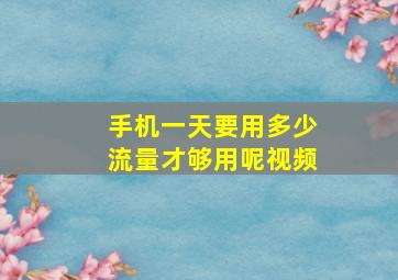 手机一天要用多少流量才够用呢视频