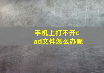 手机上打不开cad文件怎么办呢