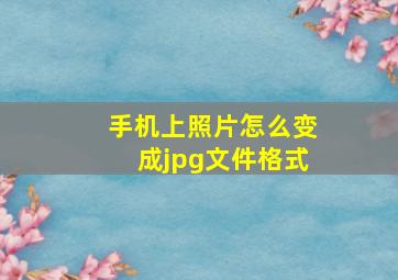 手机上照片怎么变成jpg文件格式