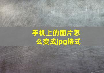 手机上的图片怎么变成jpg格式