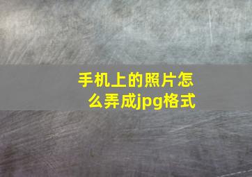 手机上的照片怎么弄成jpg格式