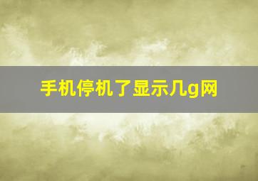 手机停机了显示几g网