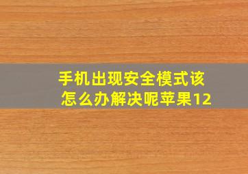 手机出现安全模式该怎么办解决呢苹果12