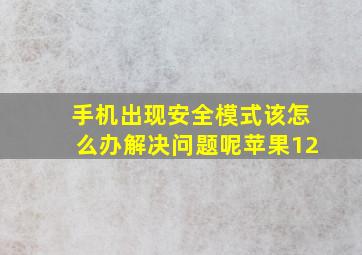 手机出现安全模式该怎么办解决问题呢苹果12