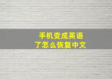 手机变成英语了怎么恢复中文